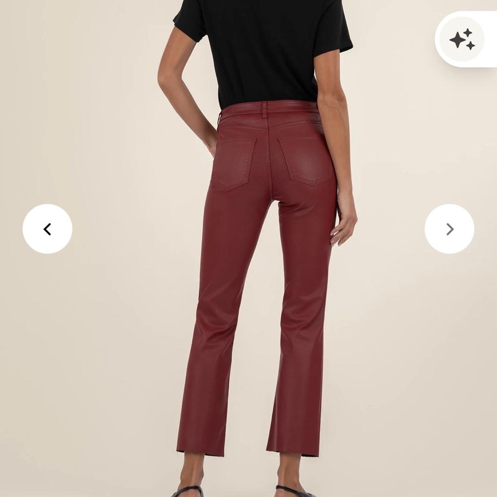 Kut from the Kloth Kelsey High-Rise Ankle Flare Red Coated Pant - Picture 10 of 12